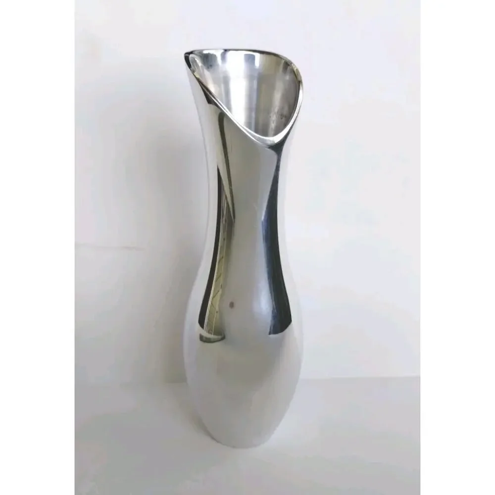Nambe Silver Metal Bud Vase #6180 Modernist Aluminum Alloy Vintage 1998